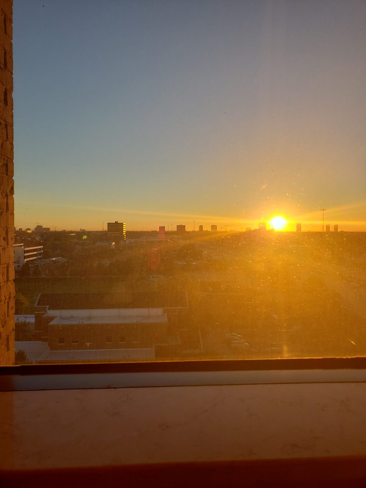 Sunrise over Houston from the hotel