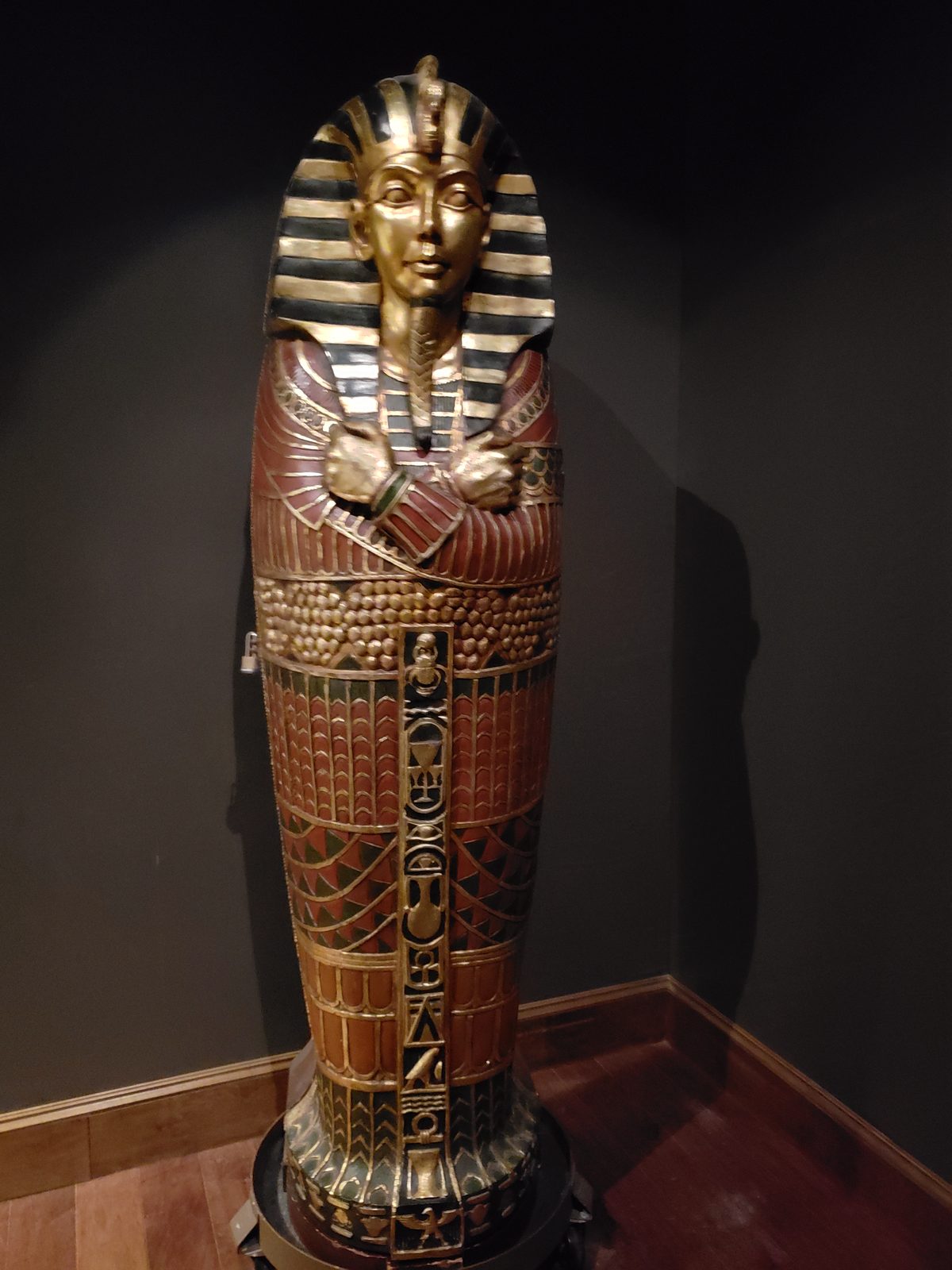 Golden sarcophagus in the Egypt hall