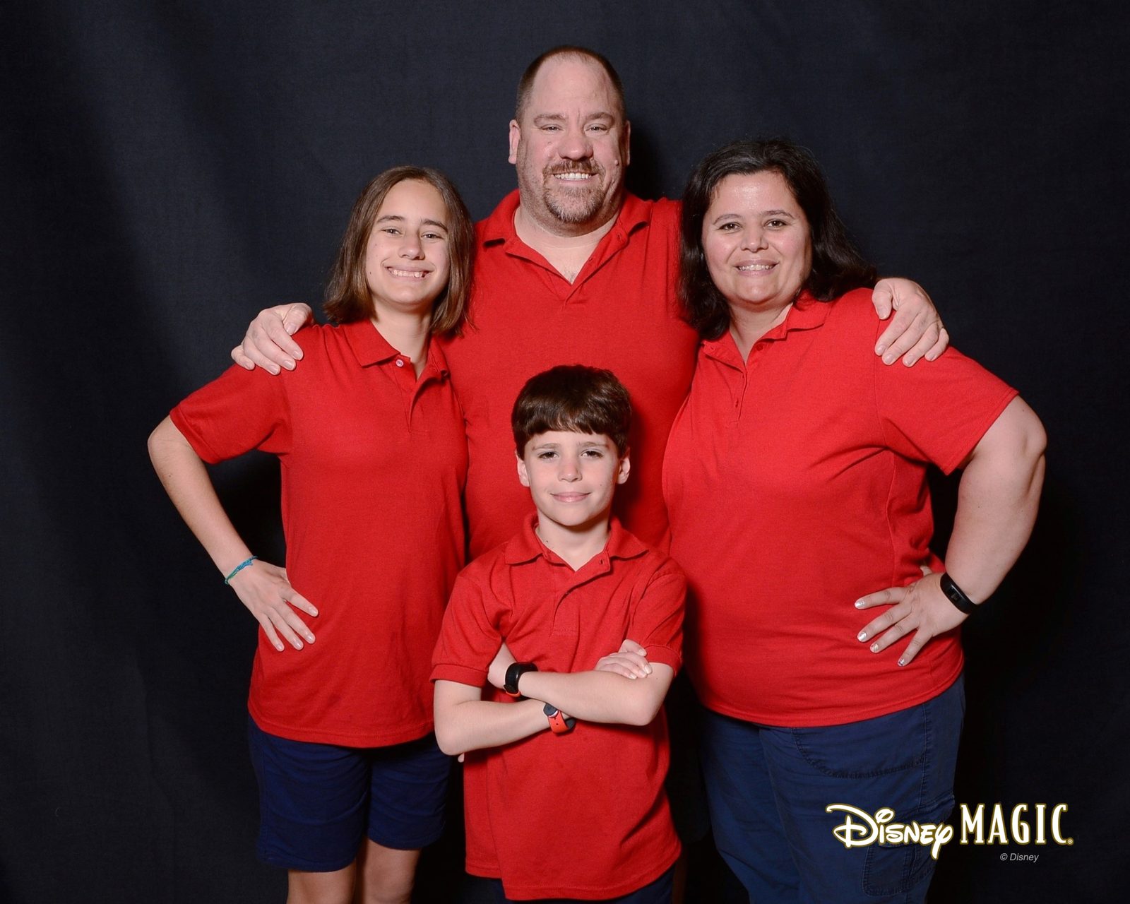 Portrait day in our matching red shirts