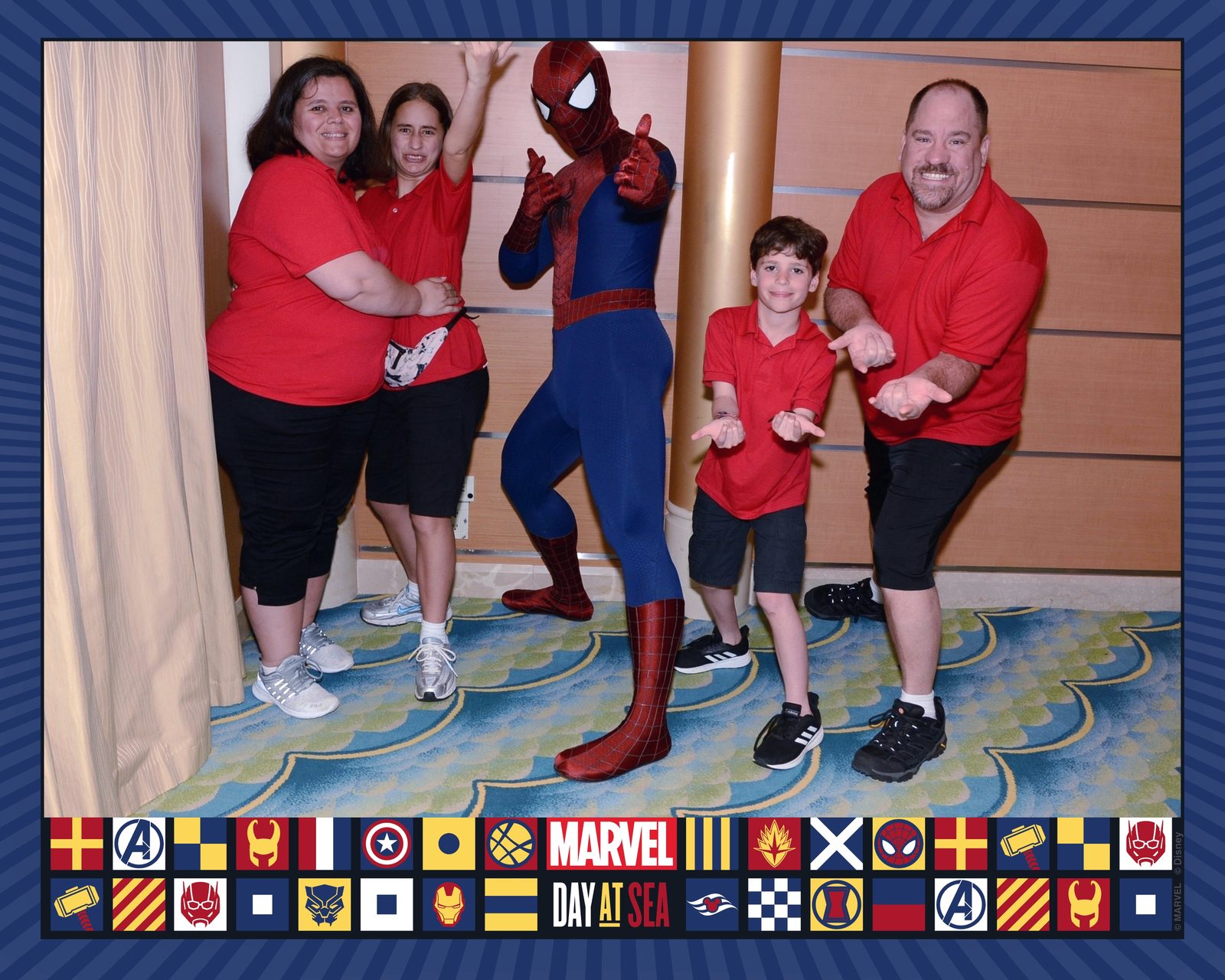 The whole family with Spider-Man