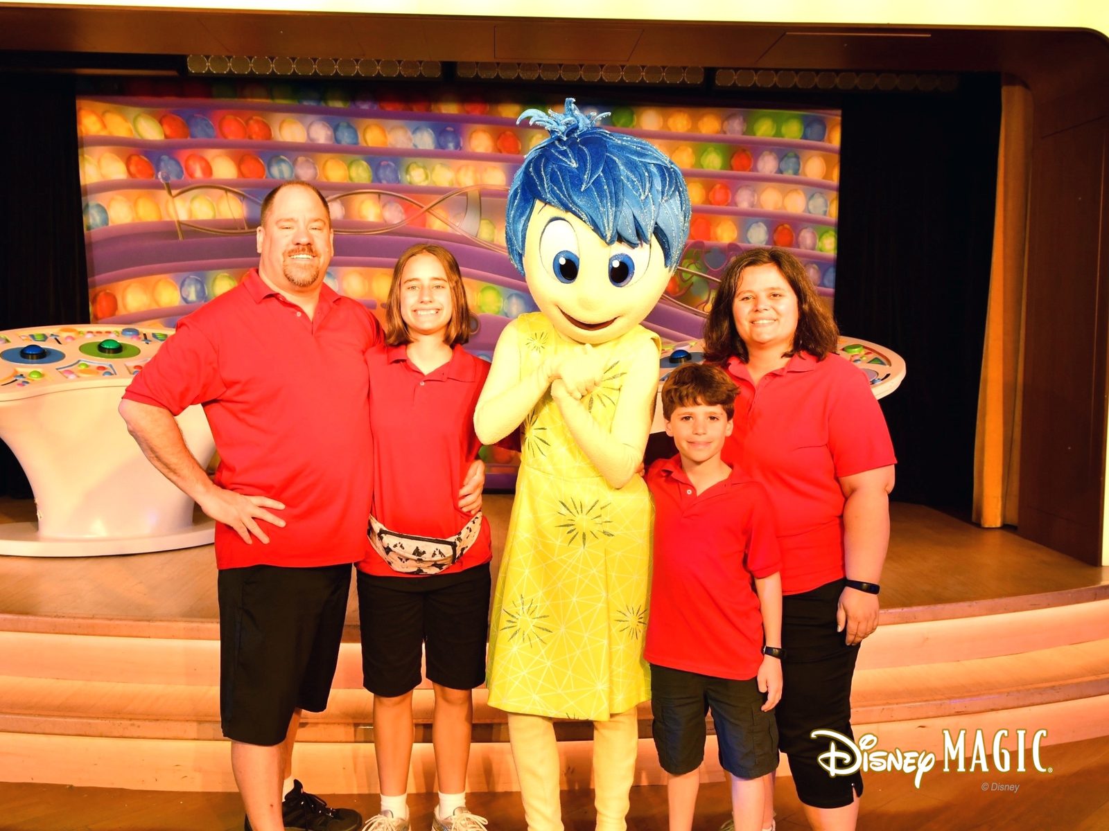 Michael, Lisa, Joy, Thomas & Kathy on the Inside Out stage set