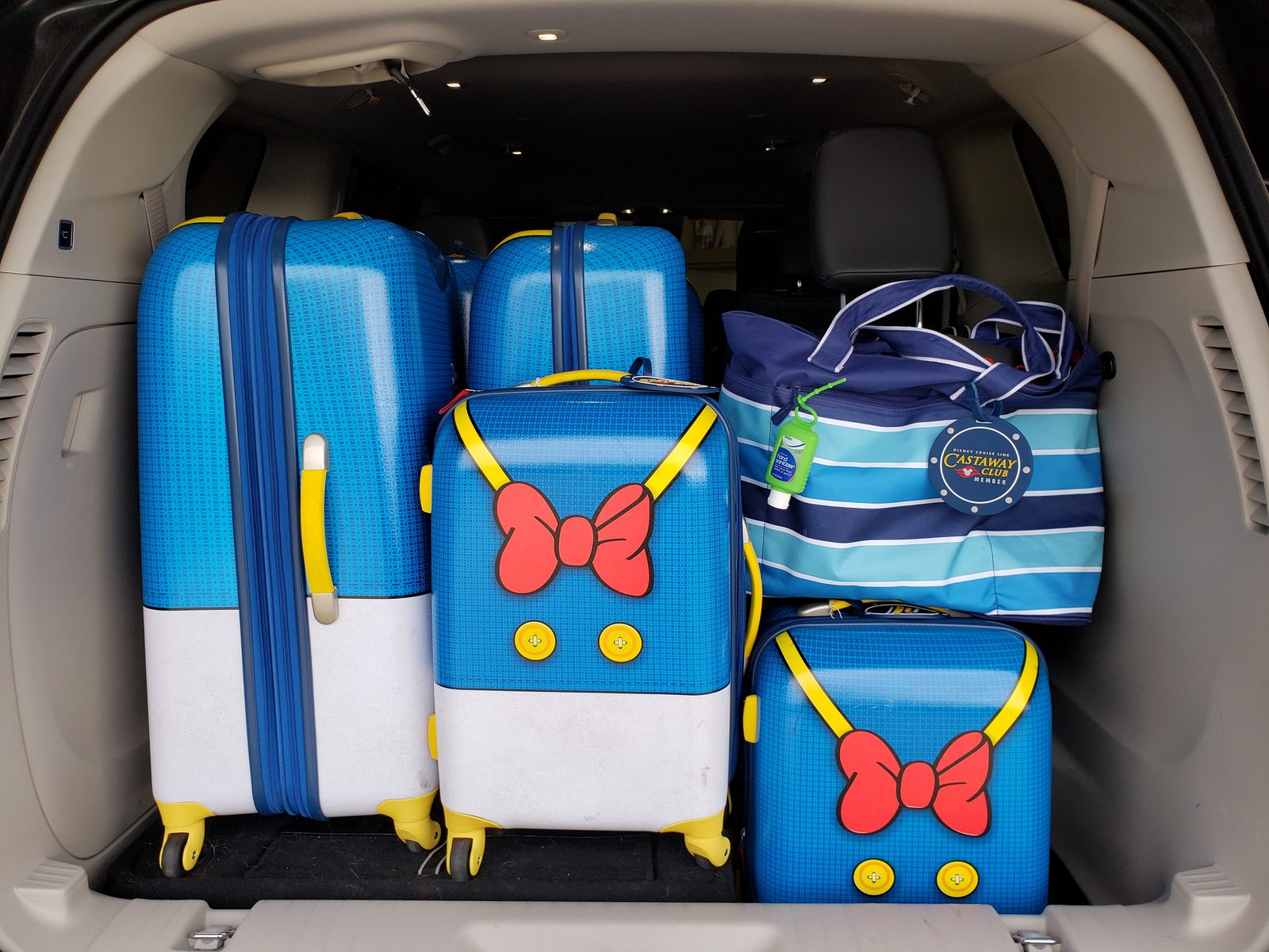 Our Donald Duck luggage, packed for Miami