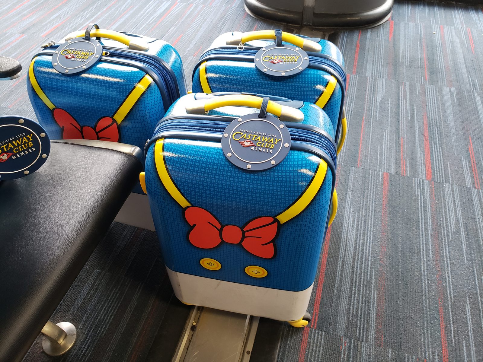 Our Donald Duck suitcases, ready to go