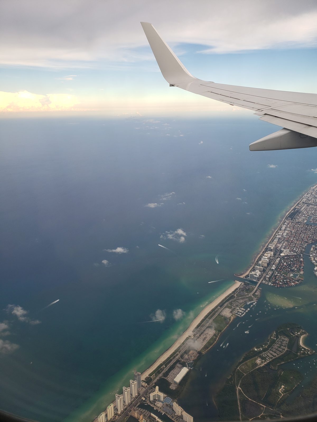 The Florida coast coming into view