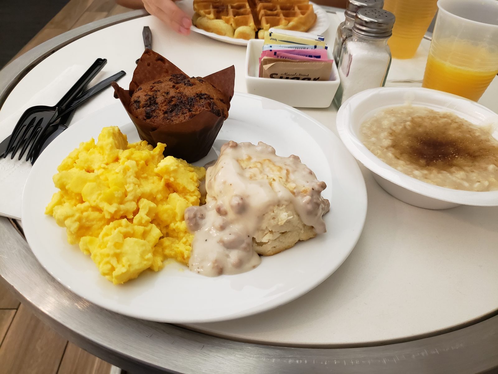Breakfast at the Miami hotel before boarding