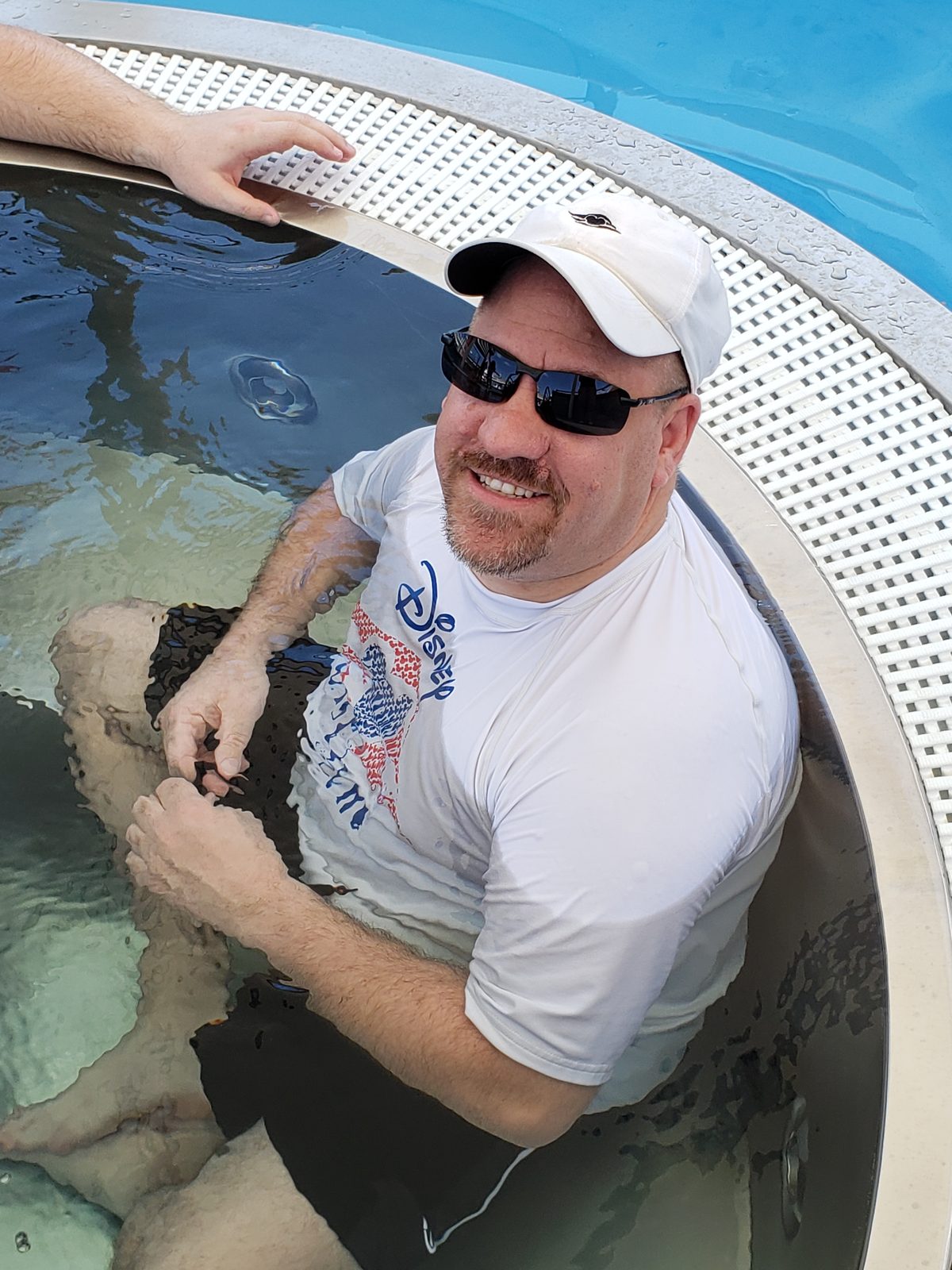 Cooling off in the pool on our first sea day