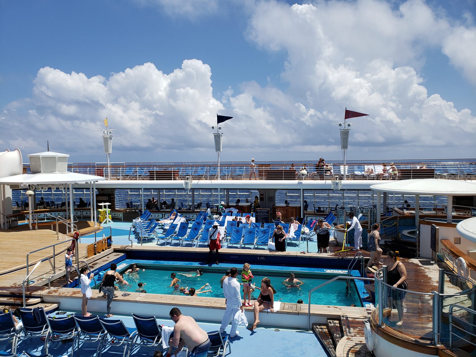 The pool deck on our day at sea