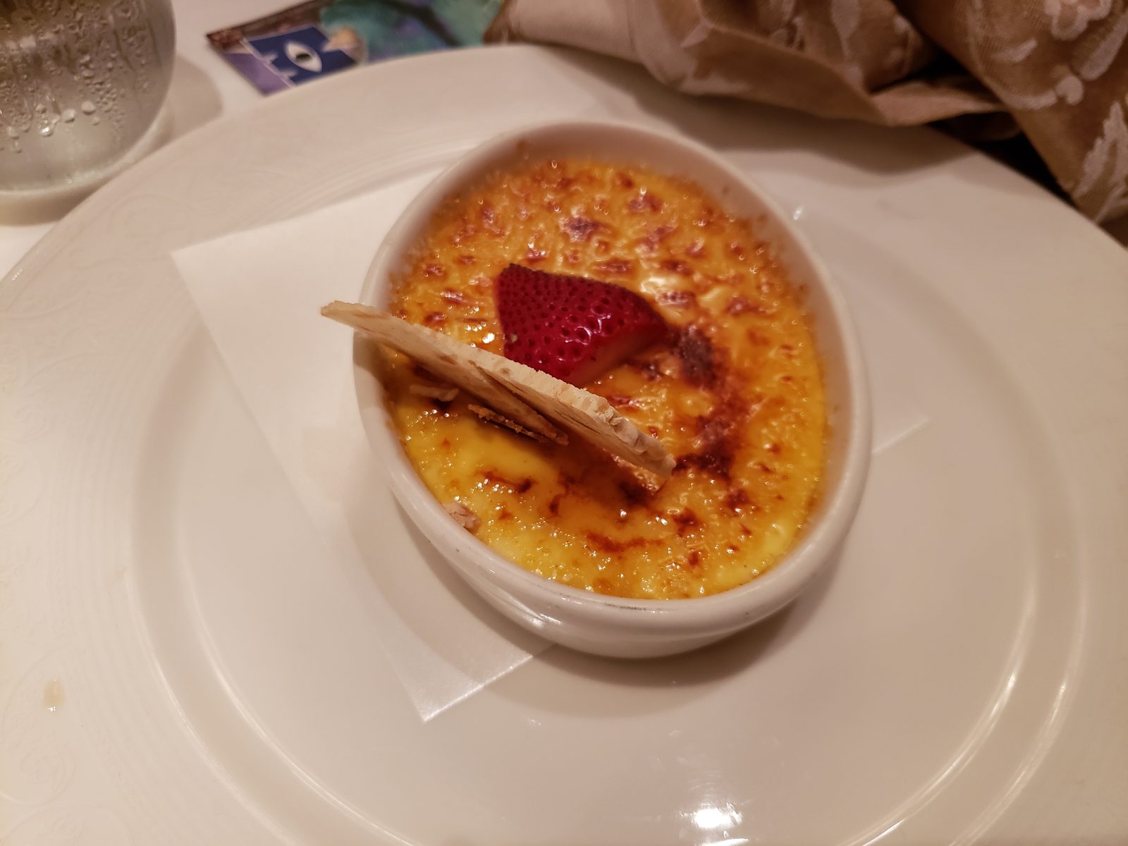 Creme brulee to finish the meal