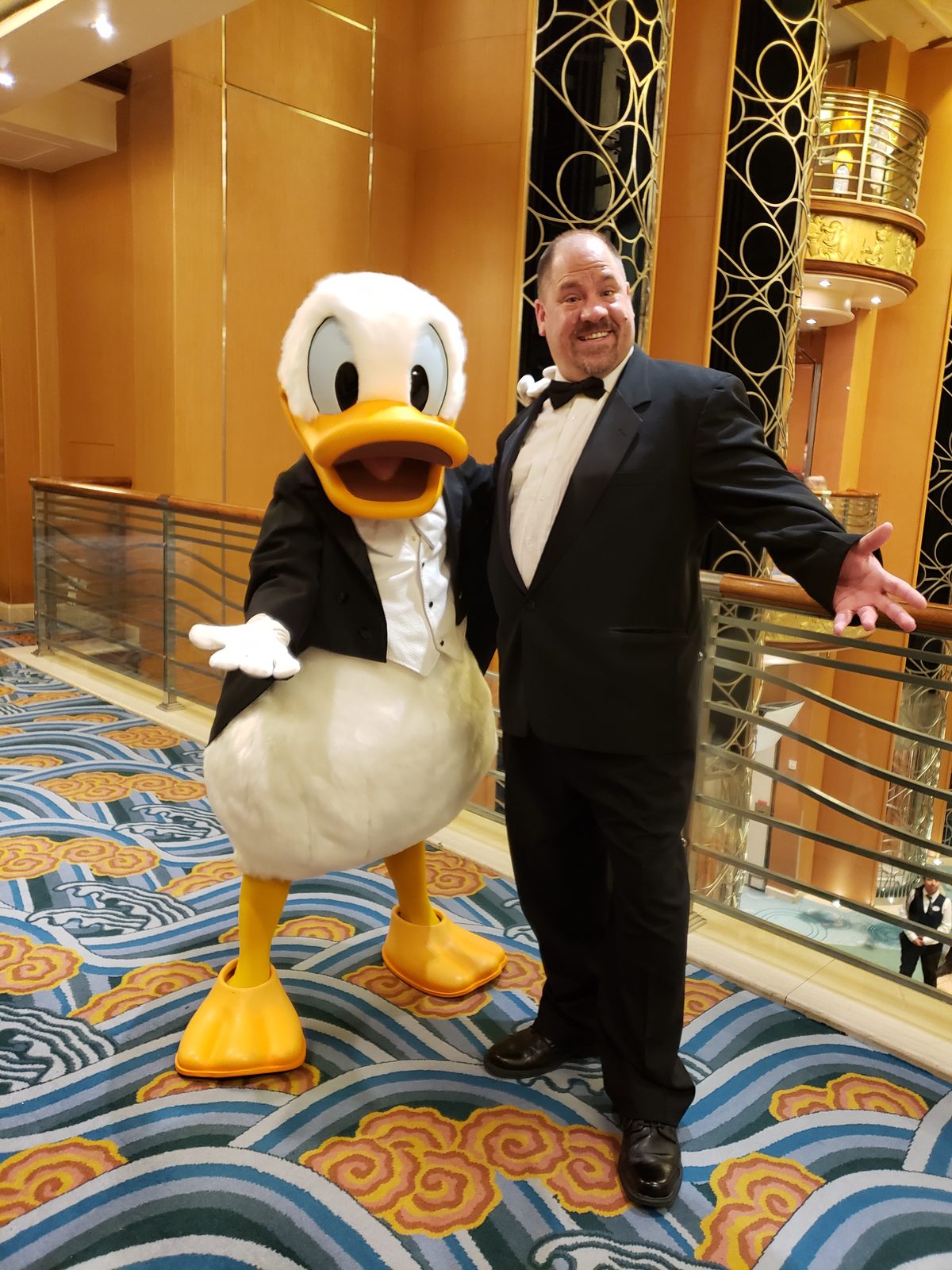 Donald in his tuxedo with Michael on Formal Night