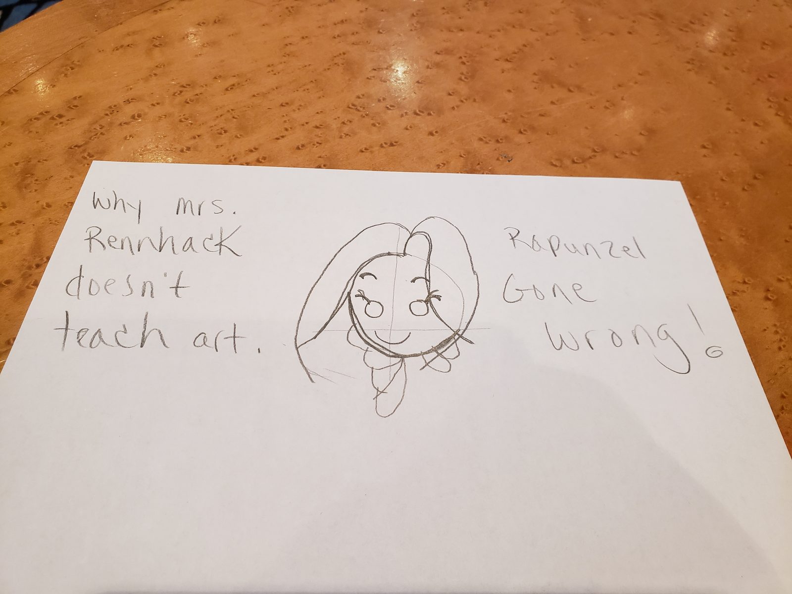 A joke note for Kathy: Rapunzel gone wrong