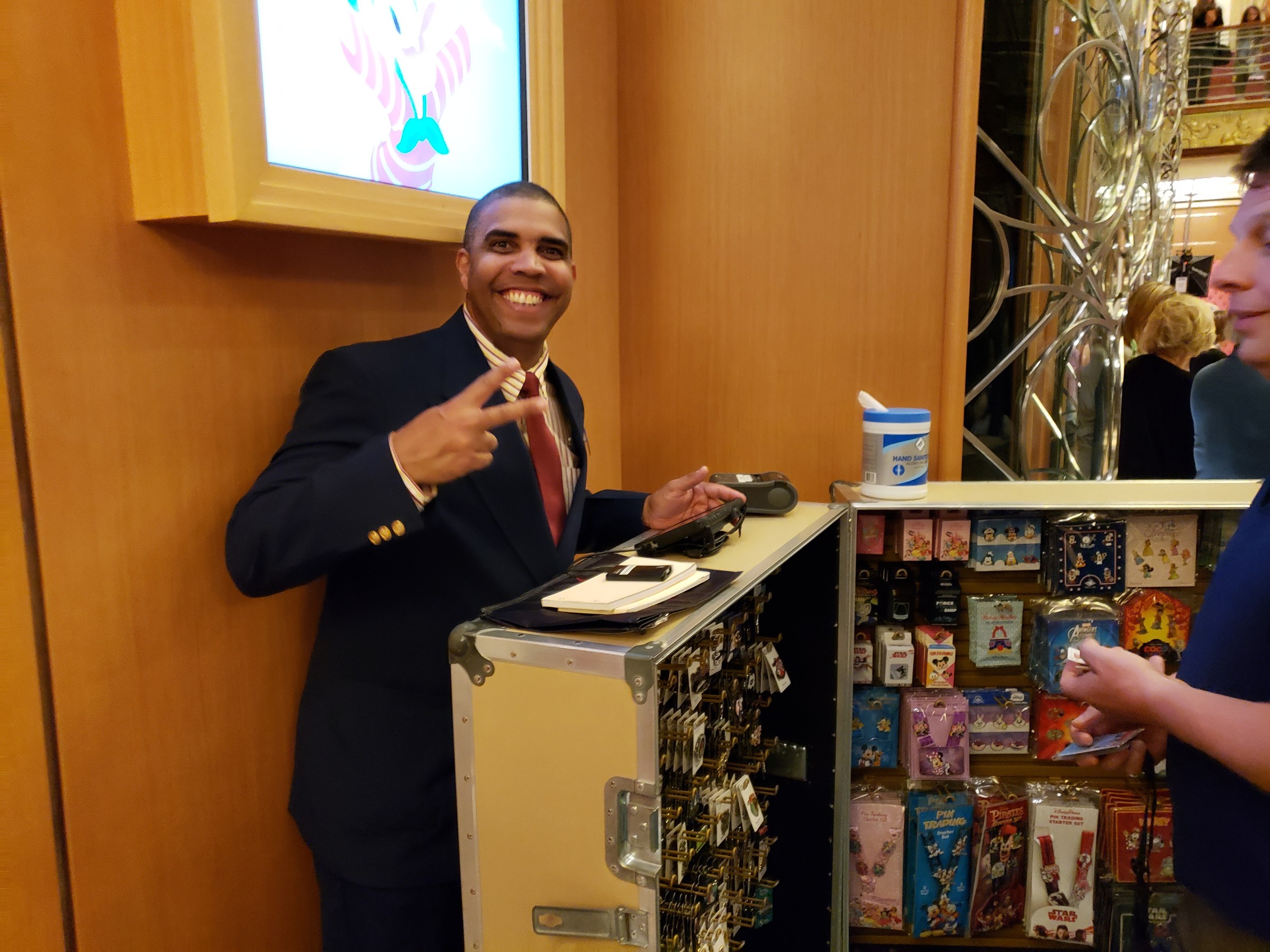 Willie at the pin trading cart