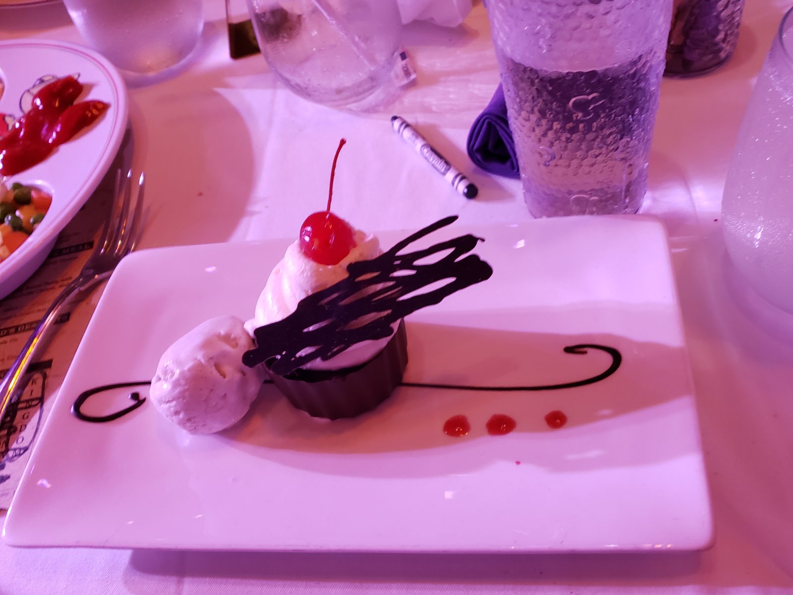 Thomas's dessert, photographed before he ate it