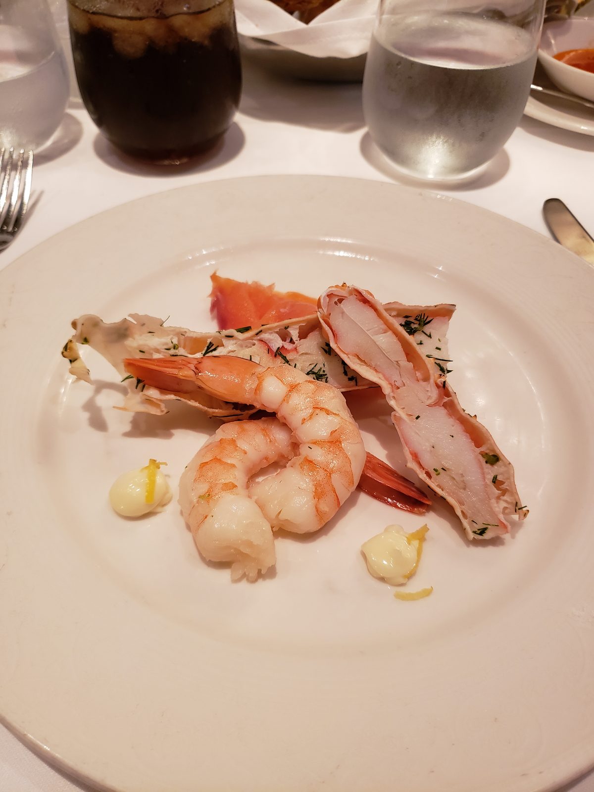 Crab and shrimp to start dinner