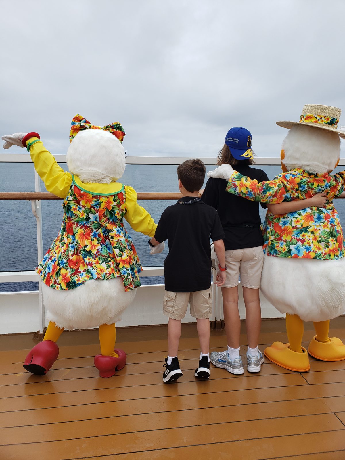 Thomas and Lisa with Donald and Daisy on deck