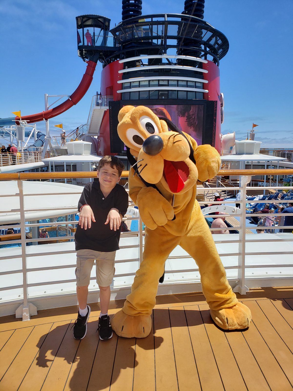 Thomas dances with Pluto on deck