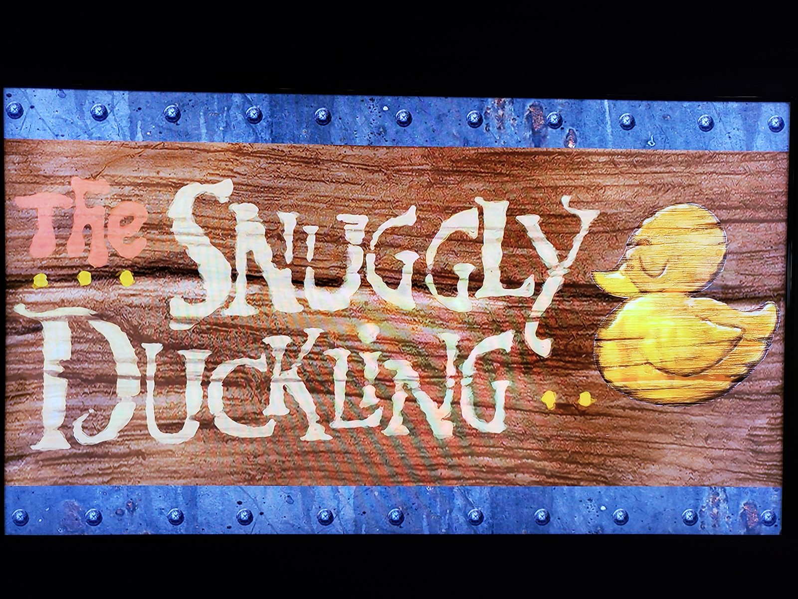 The Snuggly Duckling sign for tonight's Tangled show