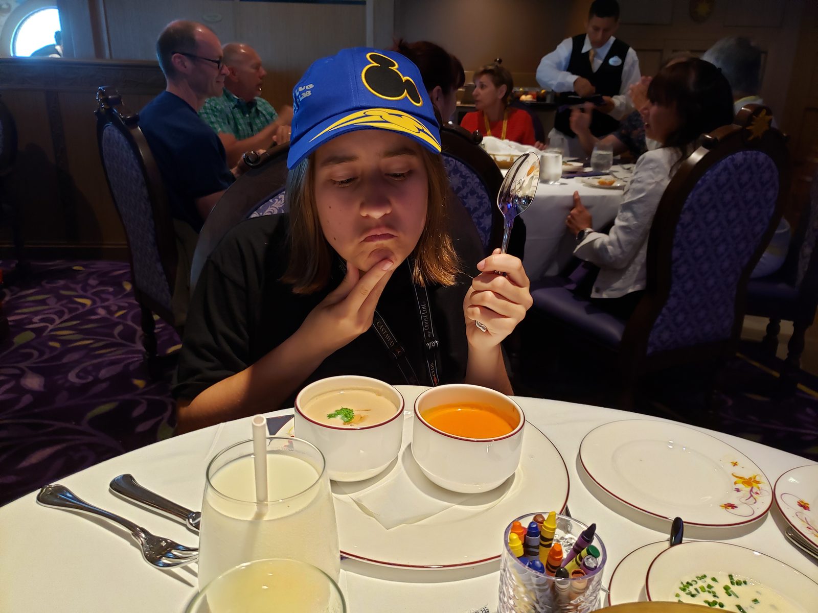 Lisa works through a trio of soups