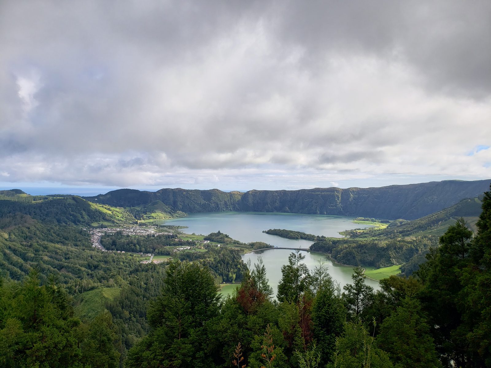 The twin crater lakes at Sete Cidades