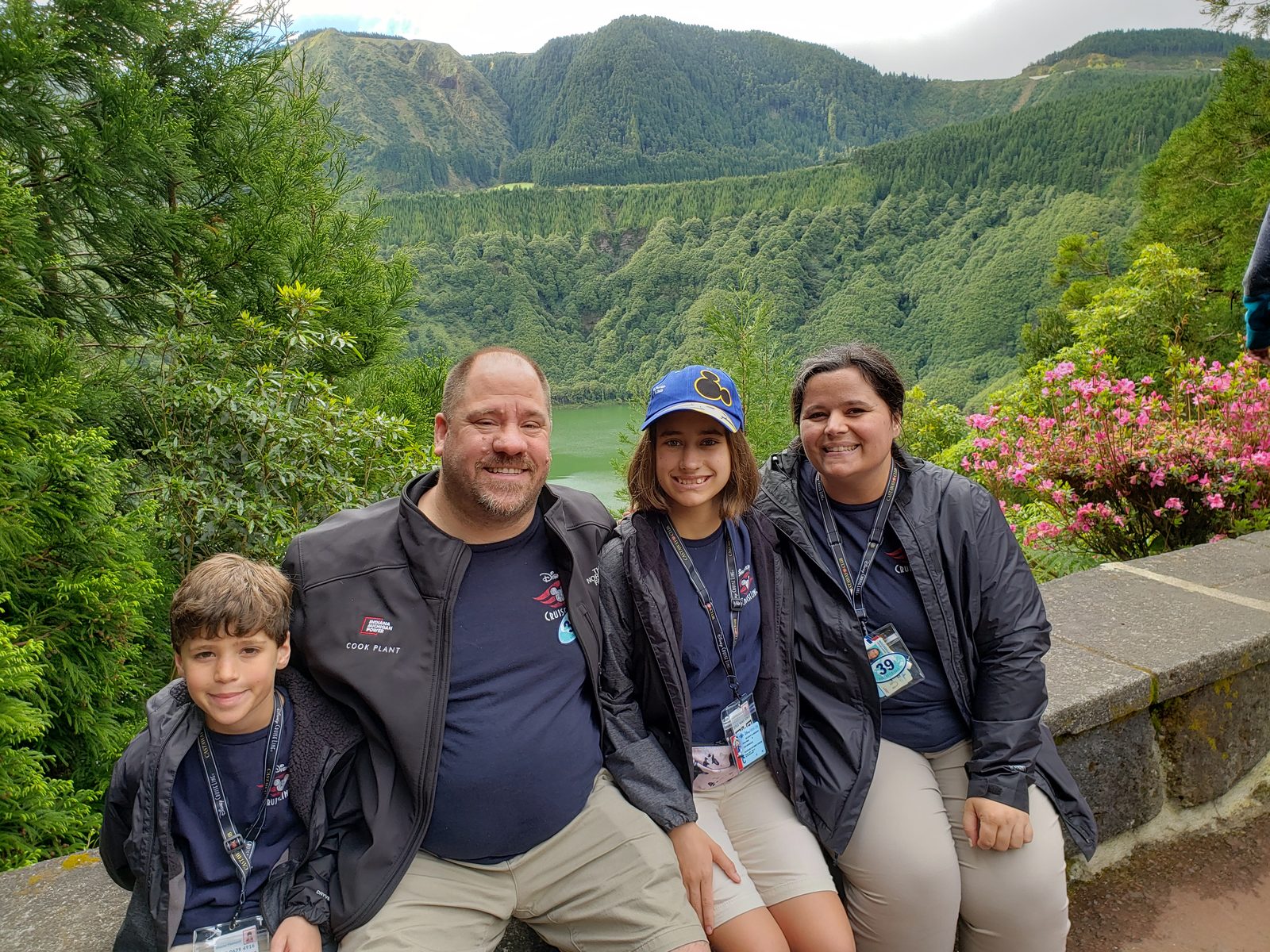 All four of us above the twin crater lakes