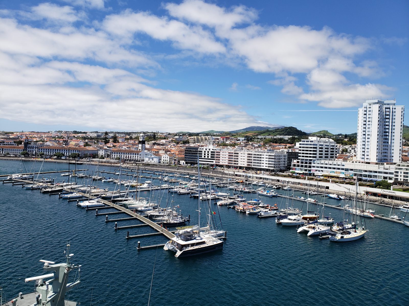 The marina at Ponta Delgada from our deck