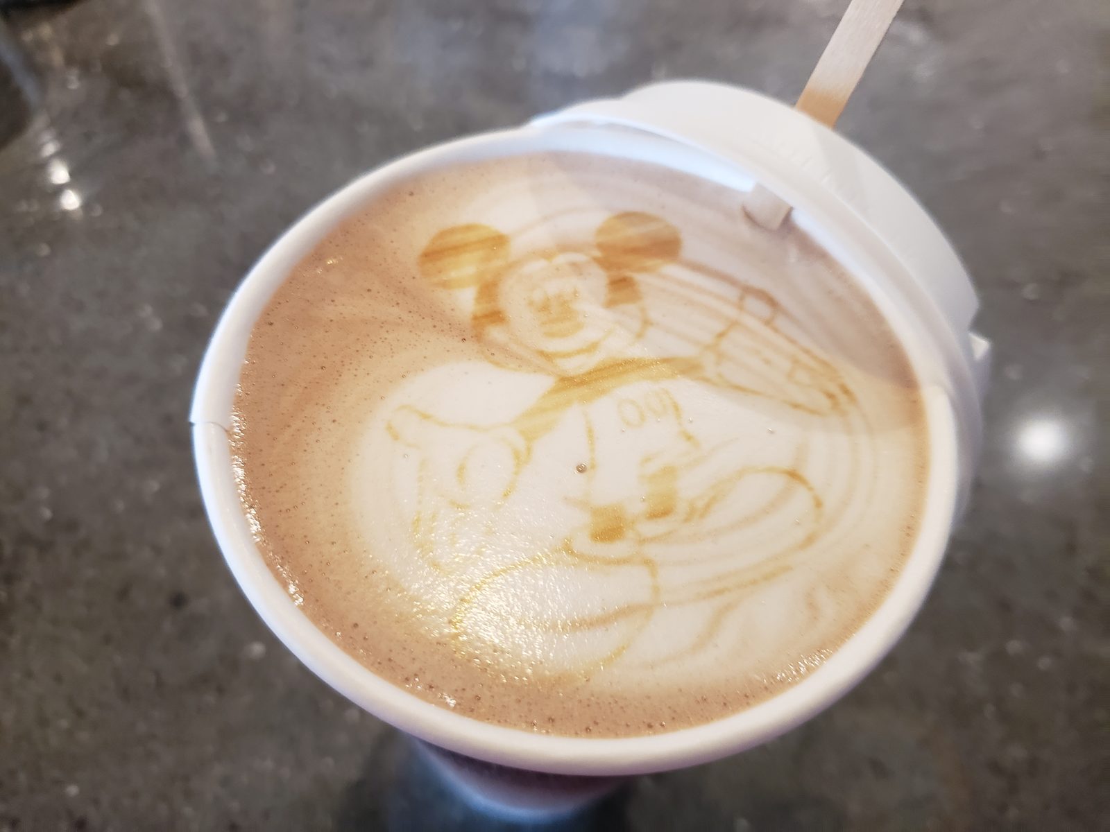 A Mickey latte on the sea day
