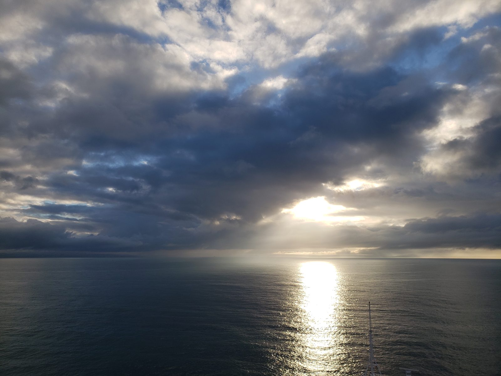 Sunrise at sea on the way to Lisbon