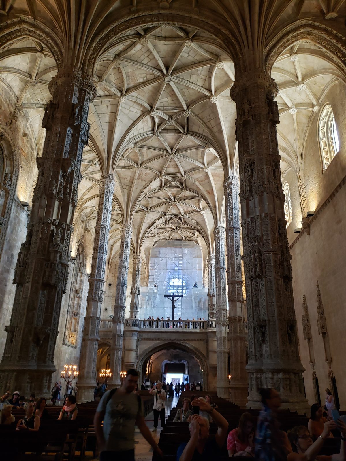 The vaulted ceiling inside the monastery church