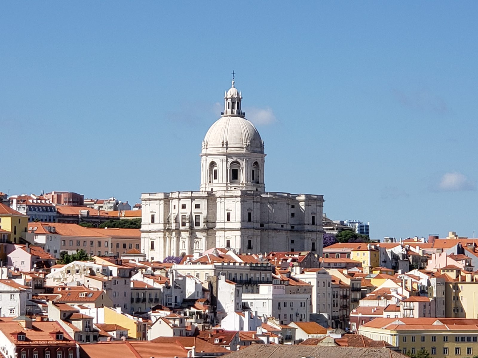 Lisbon's rooftops and the Pantheon dome from above