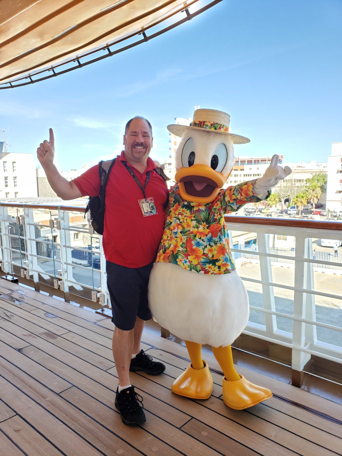 Donald and me before heading ashore in Cadiz