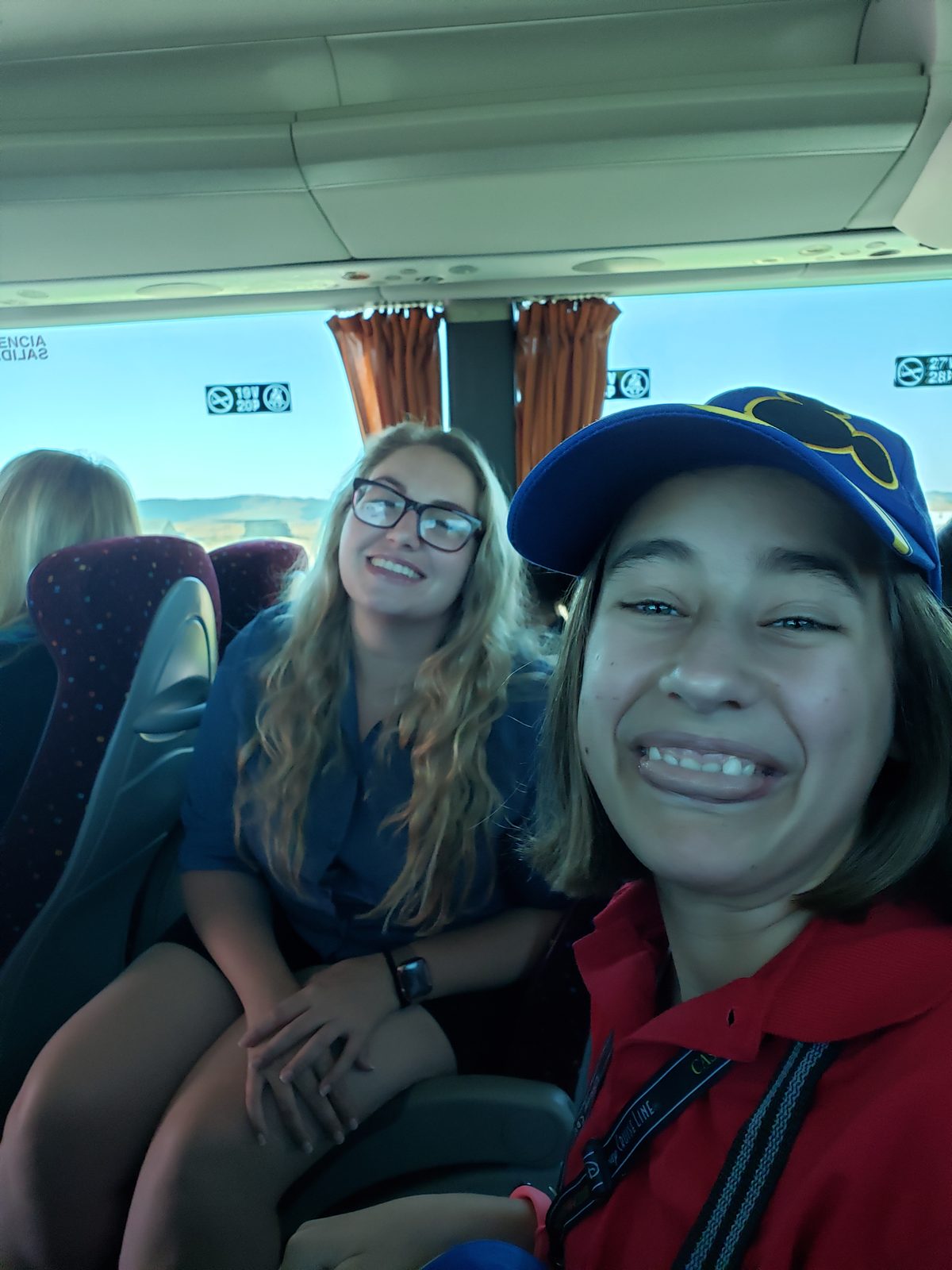 Lisa on the bus to Medina Sidonia