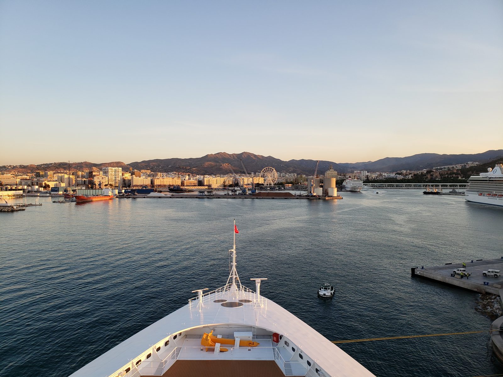 Sunrise as the ship reaches Malaga