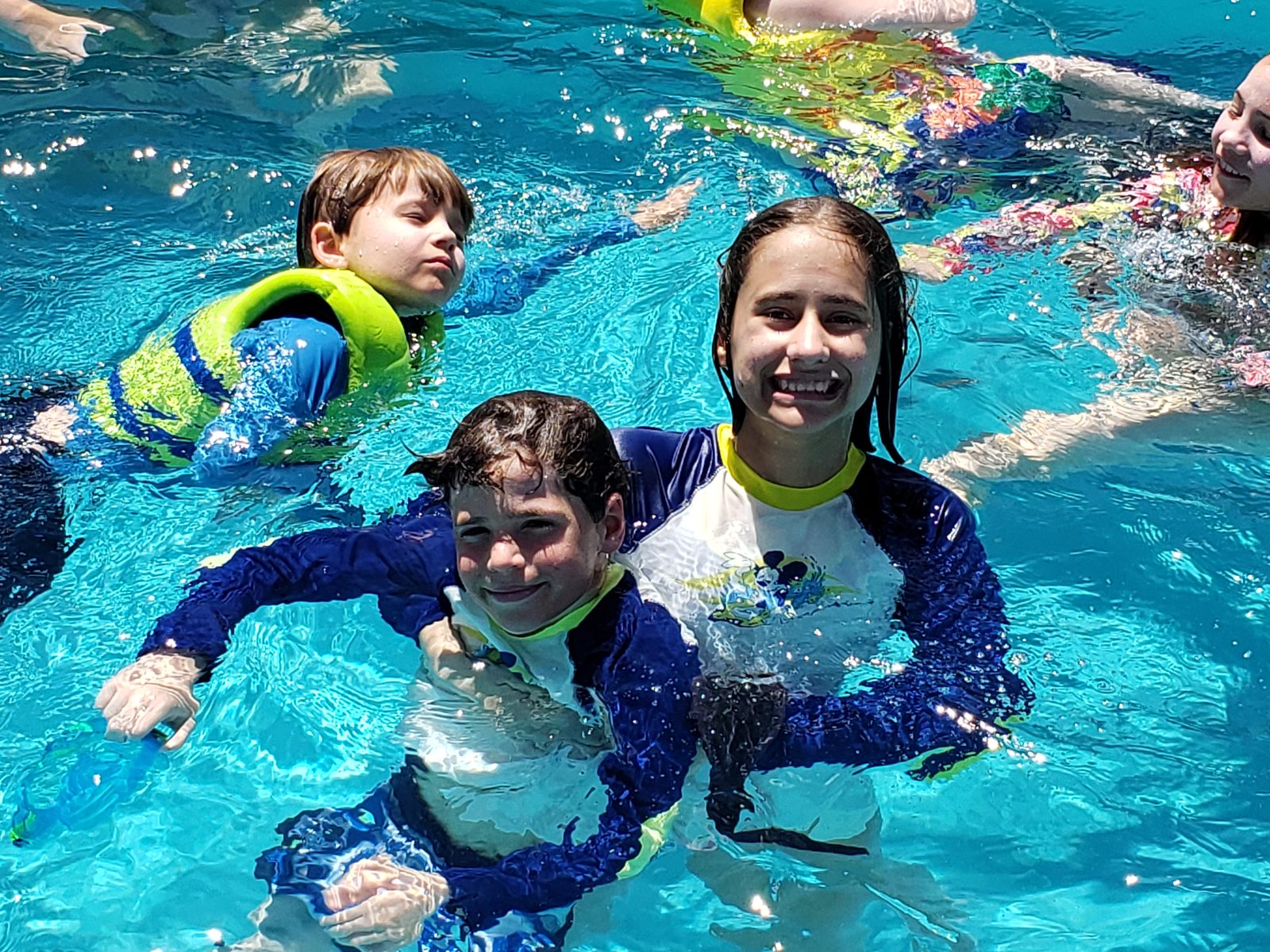 Thomas and Lisa swimming, back aboard