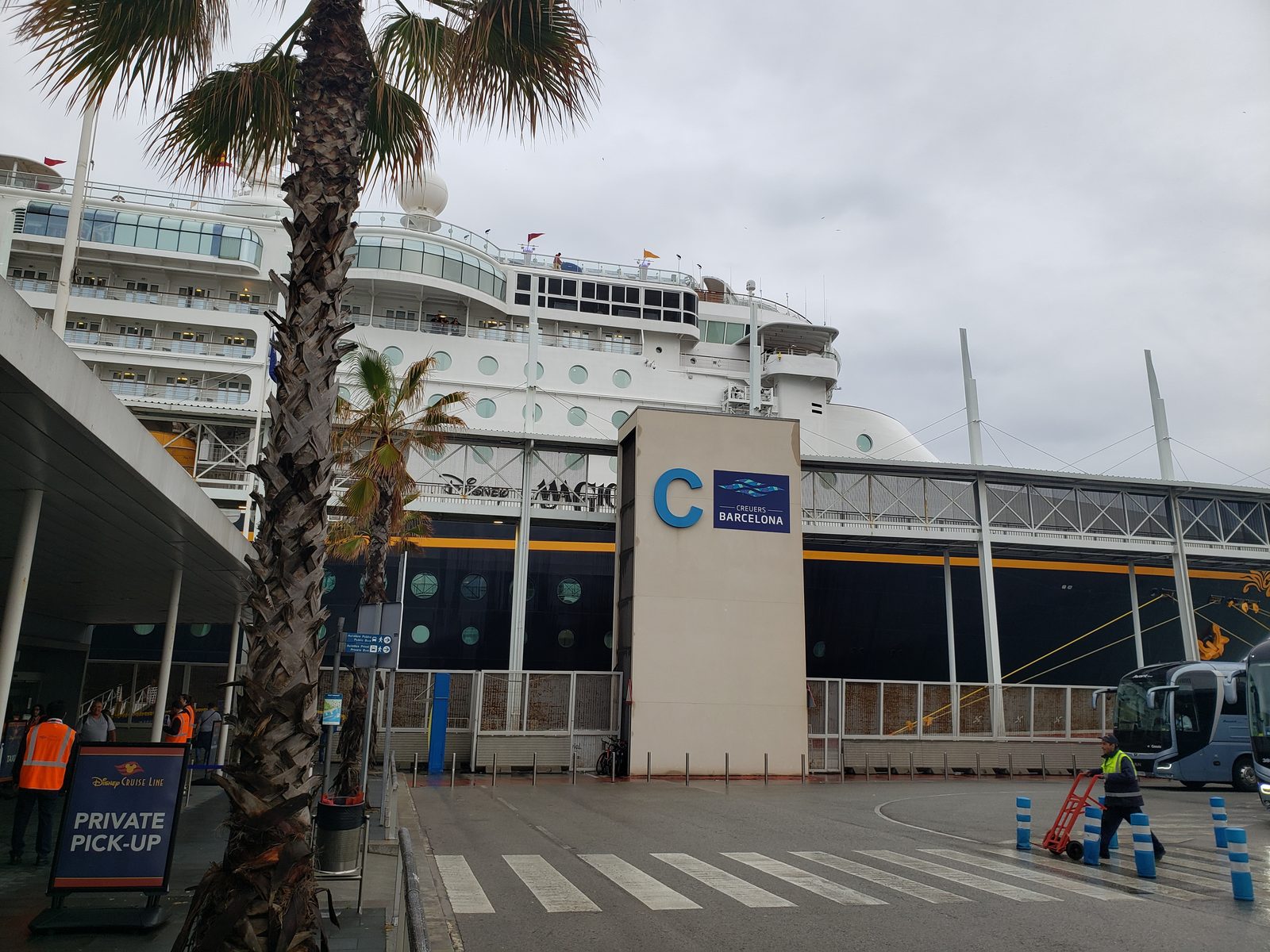 The Disney Magic docked at the Barcelona terminal