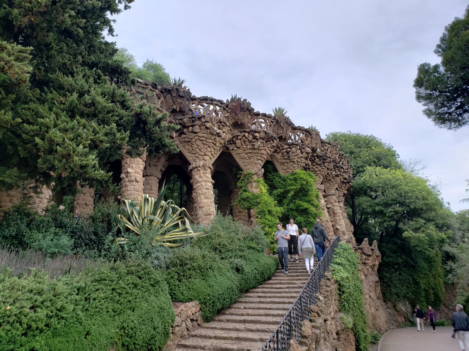 The stone colonnade in Park Güell