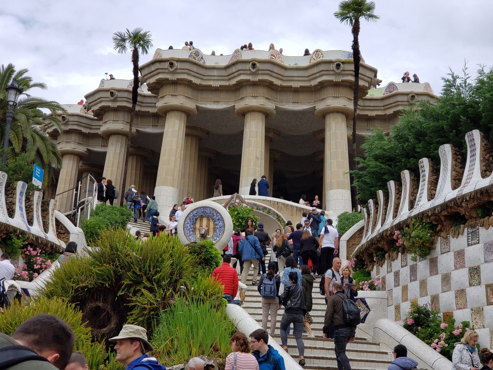 The colonnaded terrace at Park Guell