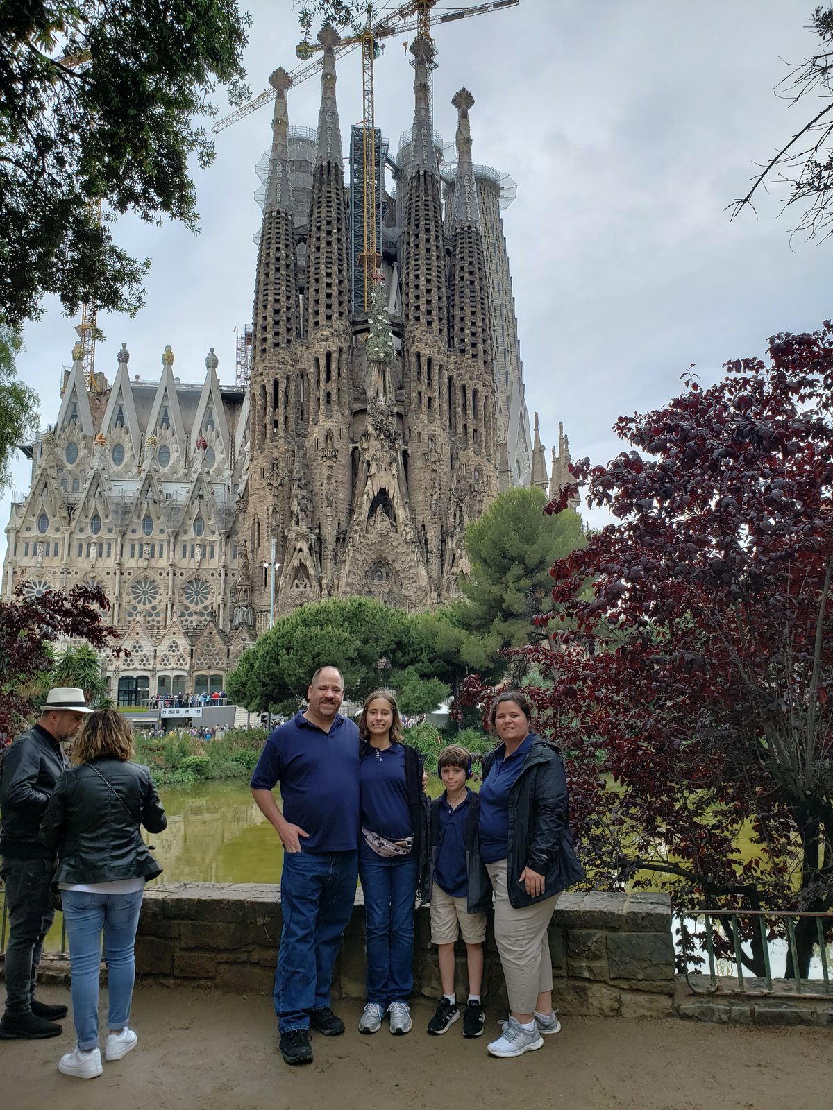 The four of us in front of Sagrada Família