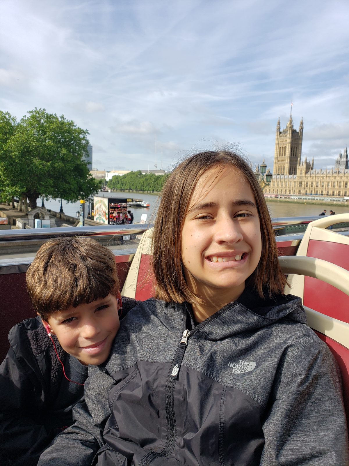 Thomas and Lisa atop the Big Bus