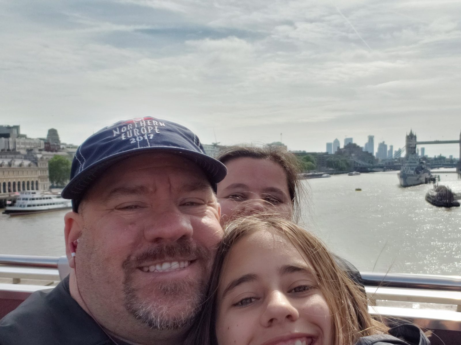 Passing Tower Bridge on the top deck