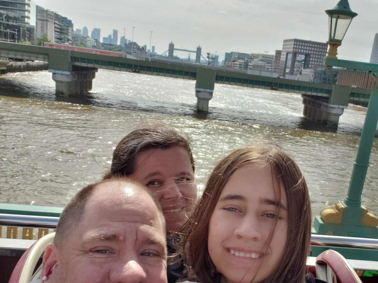 Us on the top deck of the London bus