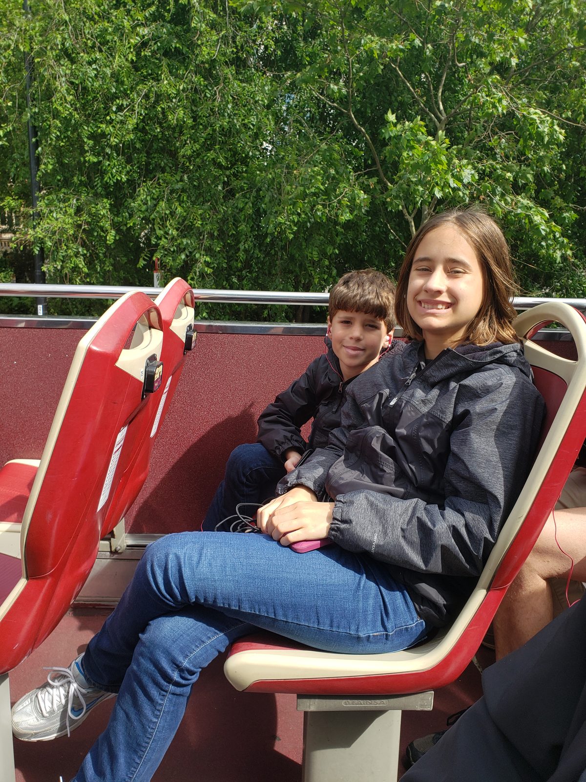 Thomas and Lisa on the Big Bus in London