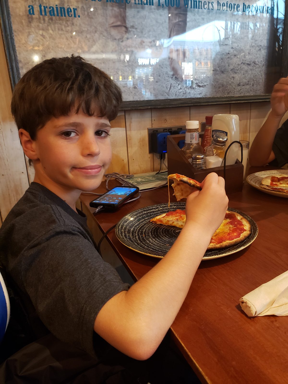 Pizza at Gatwick before the flight home