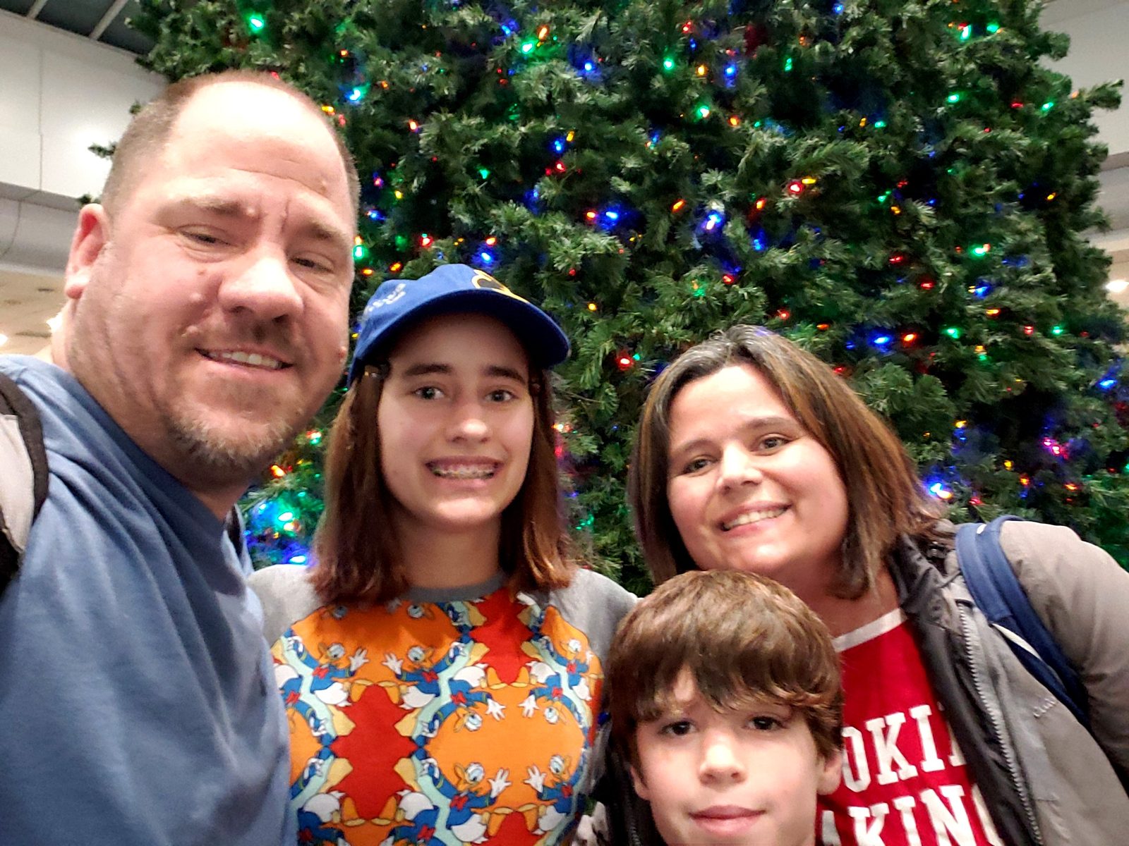 Kathy, Lisa, Thomas and me under the MCO Christmas tree