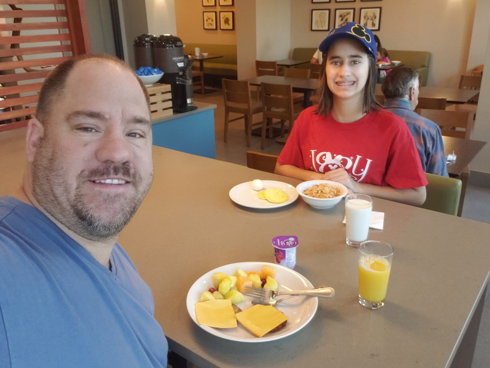 Lisa and me at breakfast before the ship