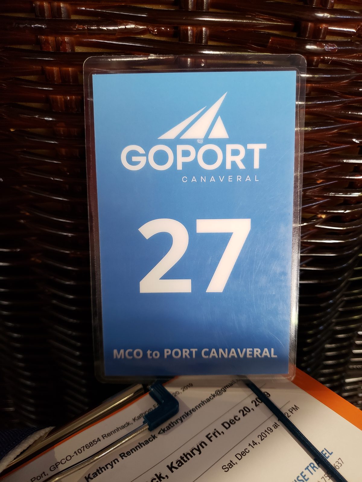 Our Goport shuttle ticket to Port Canaveral