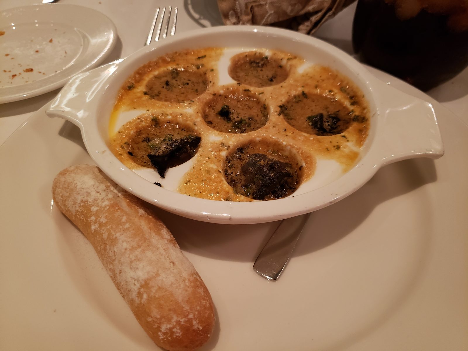 Escargot to start dinner