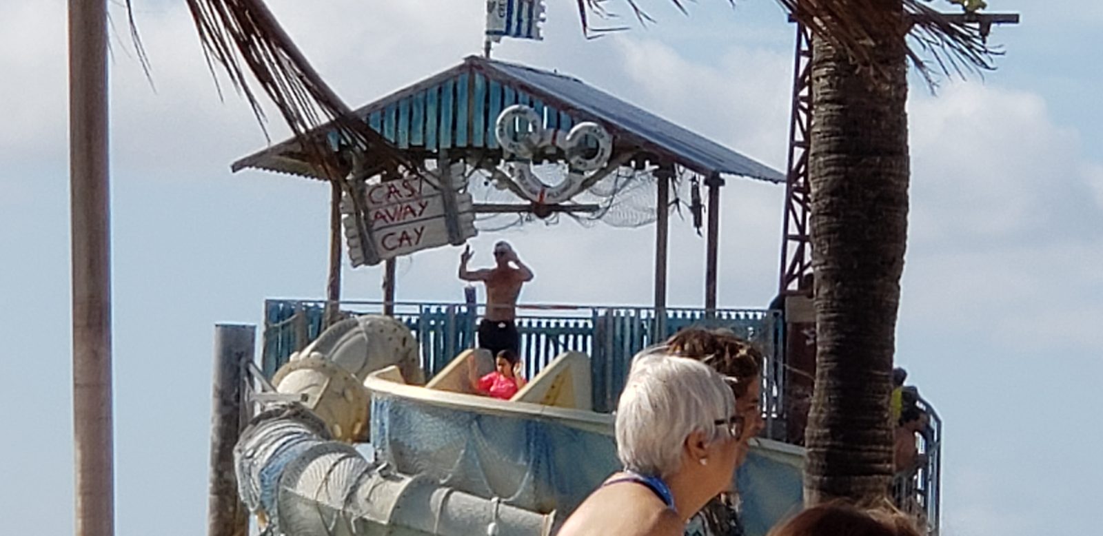 The slide at Pelican Plunge, Castaway Cay