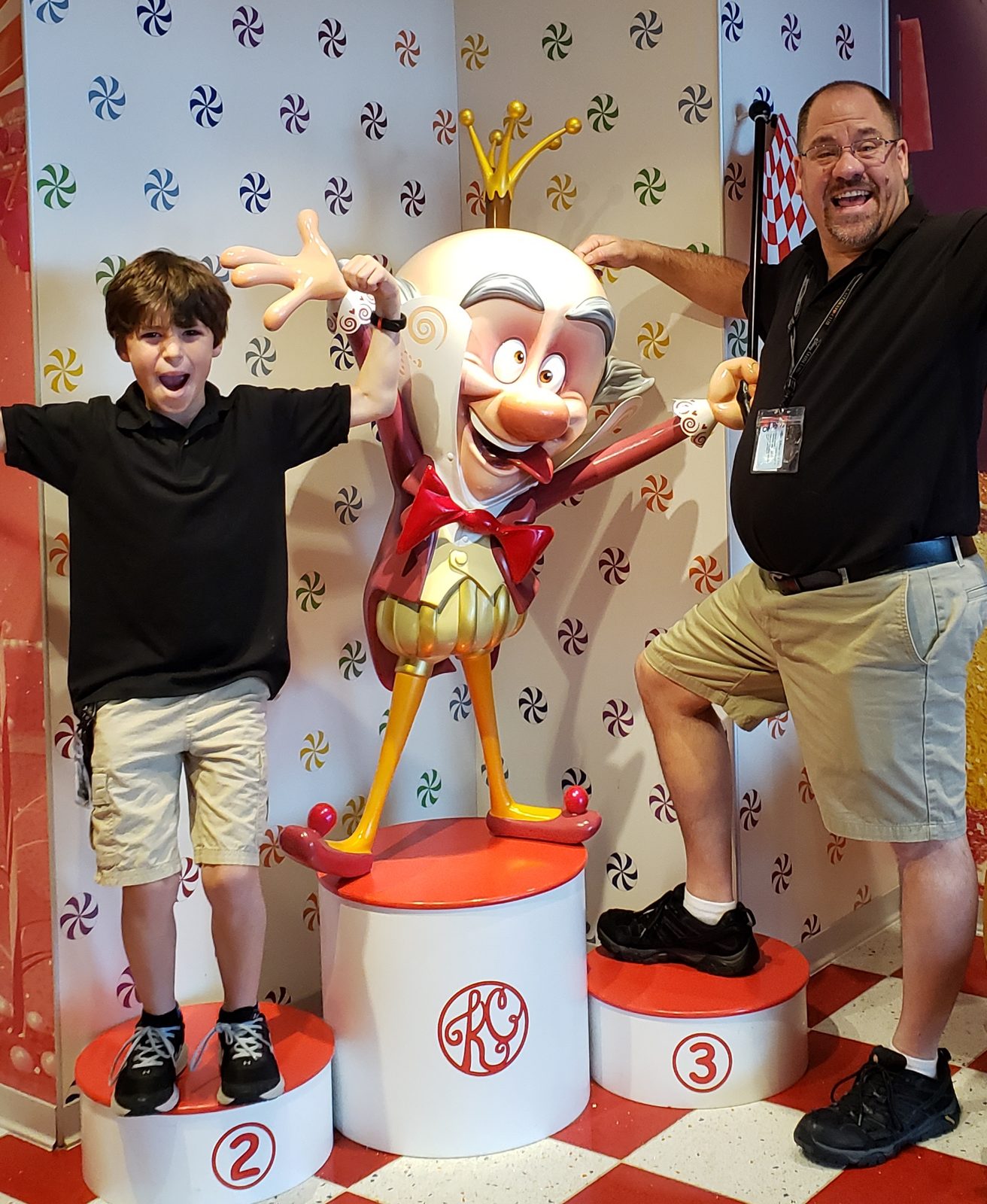 Thomas and me clown around with King Candy