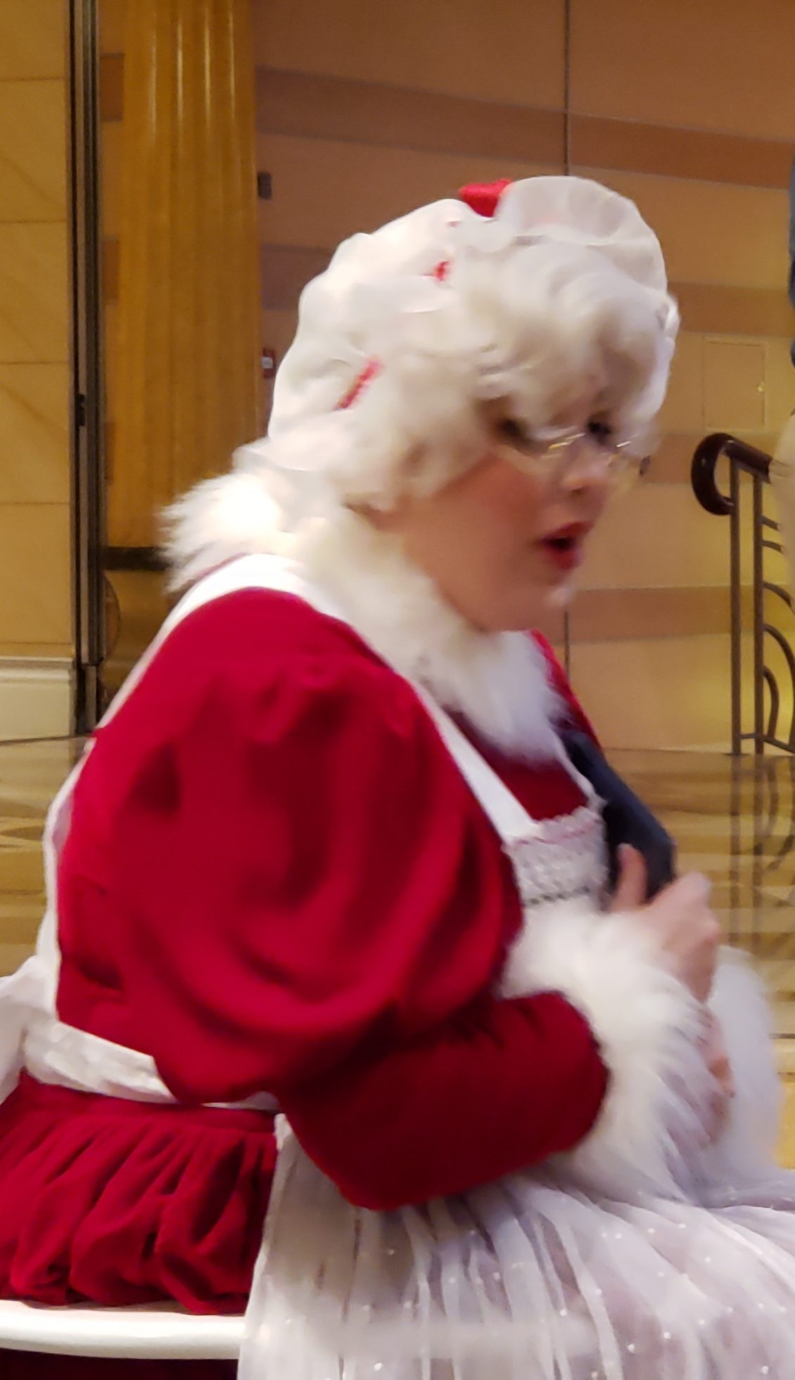 Mrs. Claus in the Lobby Atrium