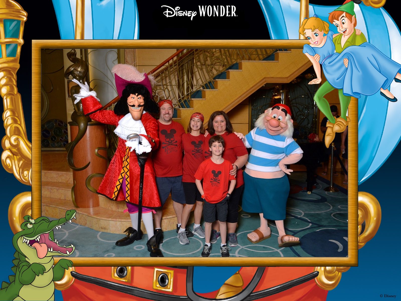 Lisa, Thomas and me meet Captain Hook and Mr Smee