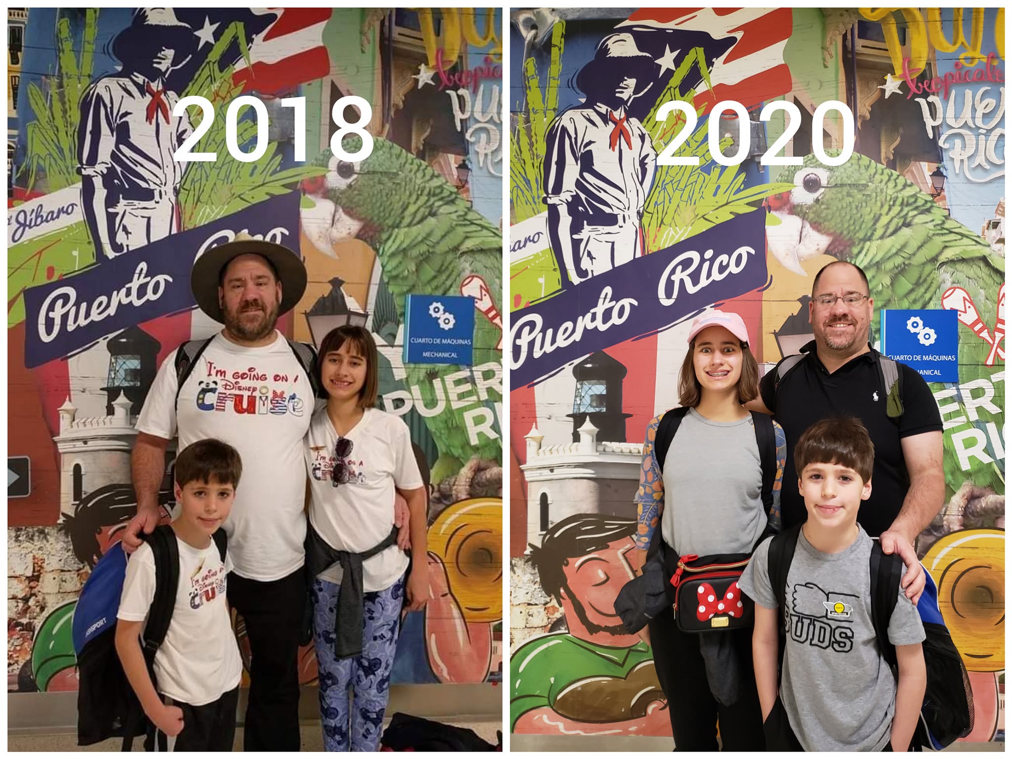 Our San Juan airport photo, 2018 and 2020